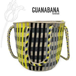 Anthropologie Guanabanas Yellow &  Black Mini Bucket Bag